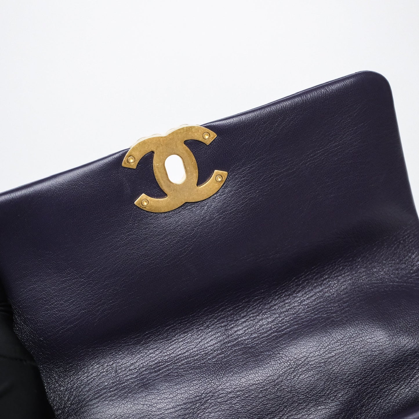 Chanel 19 Small Dark Purple Mixed Hardware