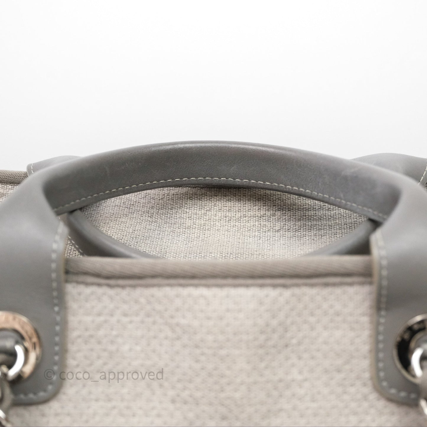 Chanel Deauville Bowling Bag Grey Silver Hardware