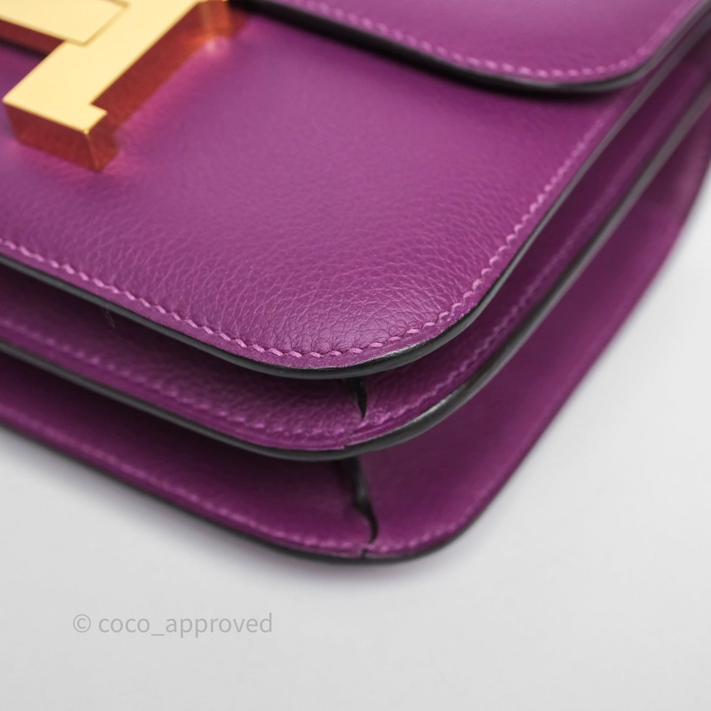 Hermès Constance Mini 18cm Anemone P9 Evercolor Gold Hardware