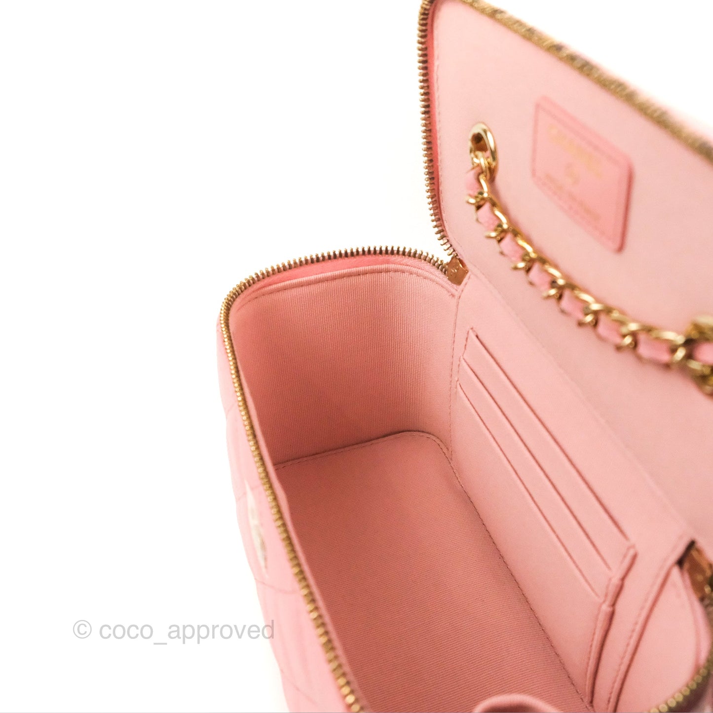 Chanel Classic Vanity with Chain Pink Caviar Gold Hardware