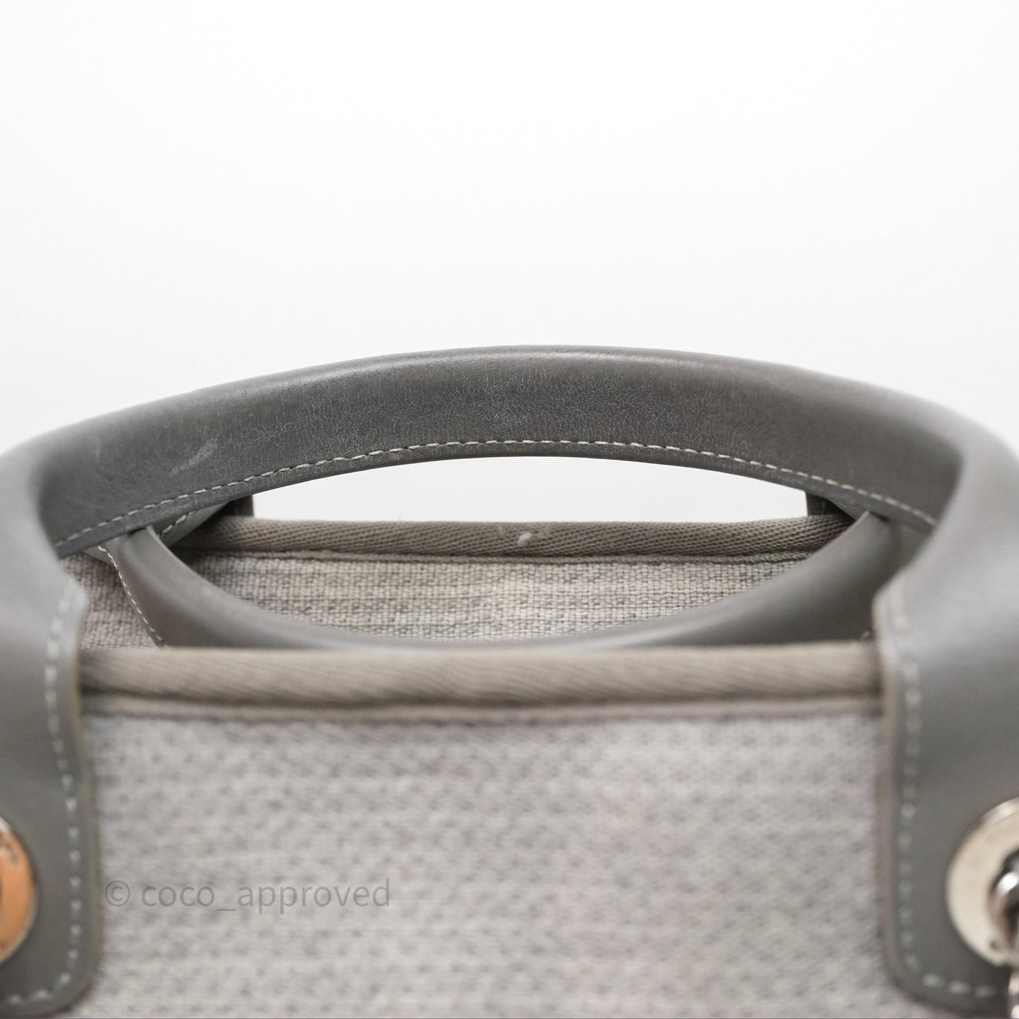 Chanel Deauville Bowling Bag Grey Silver Hardware