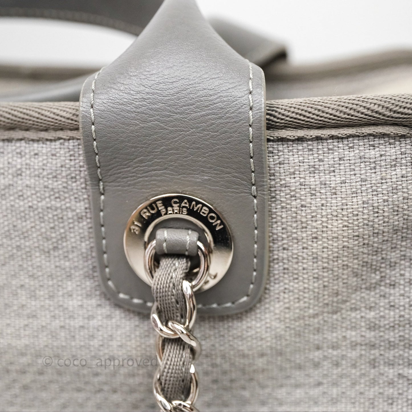 Chanel Deauville Bowling Bag Grey Silver Hardware