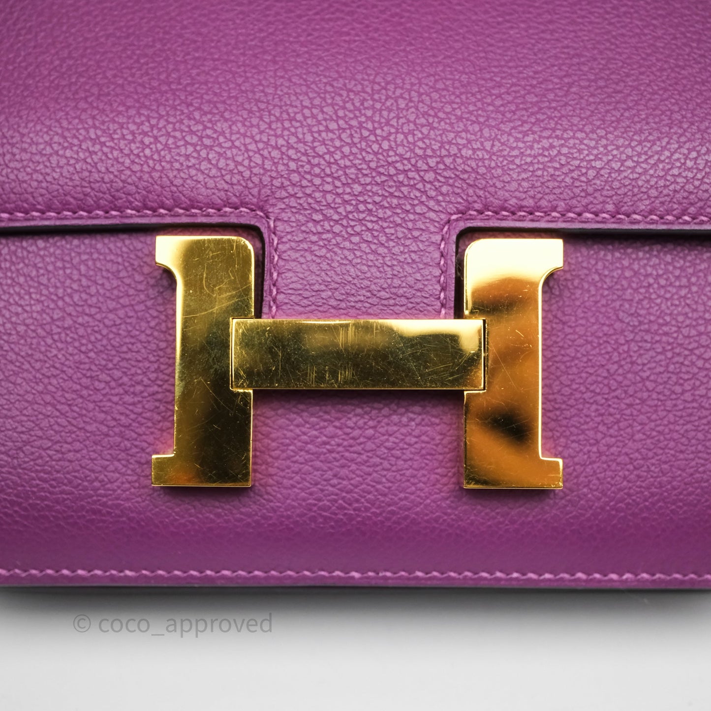 Hermès Constance Mini 18cm Anemone P9 Evercolor Gold Hardware