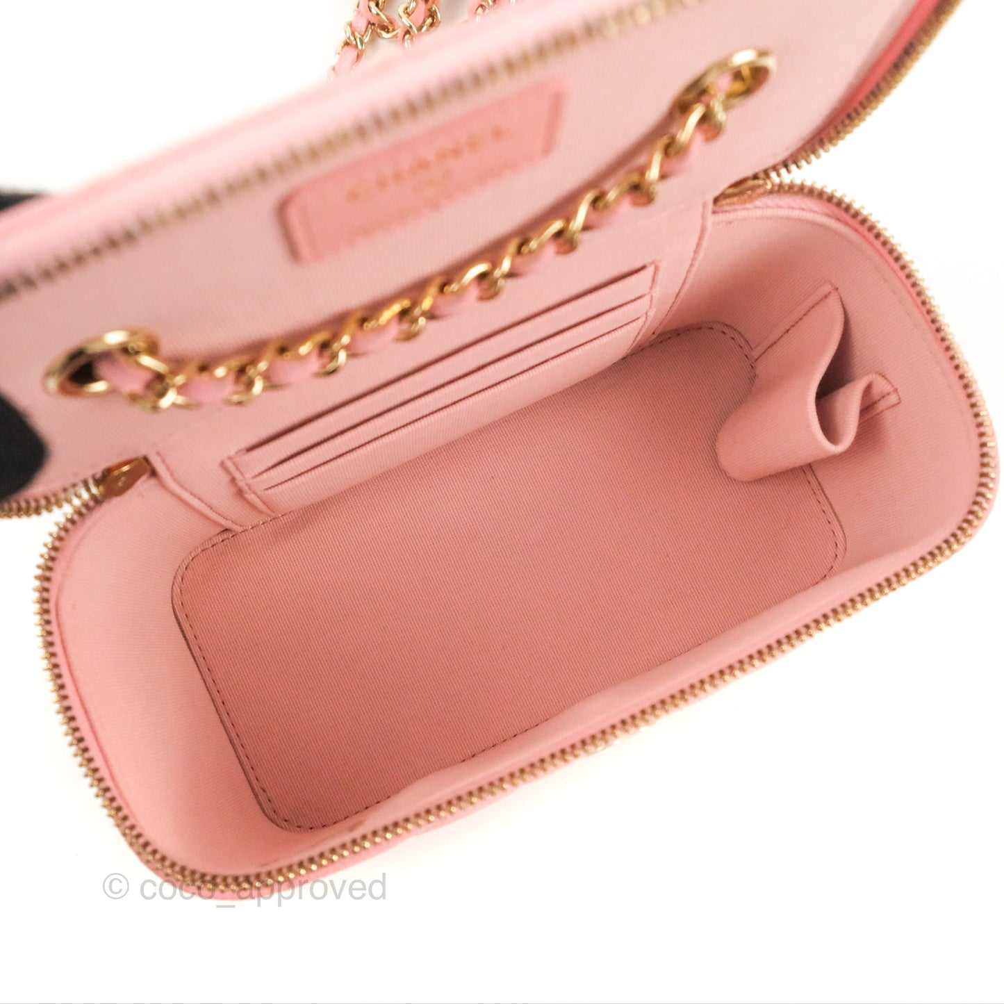 Chanel Classic Vanity with Chain Pink Caviar Gold Hardware