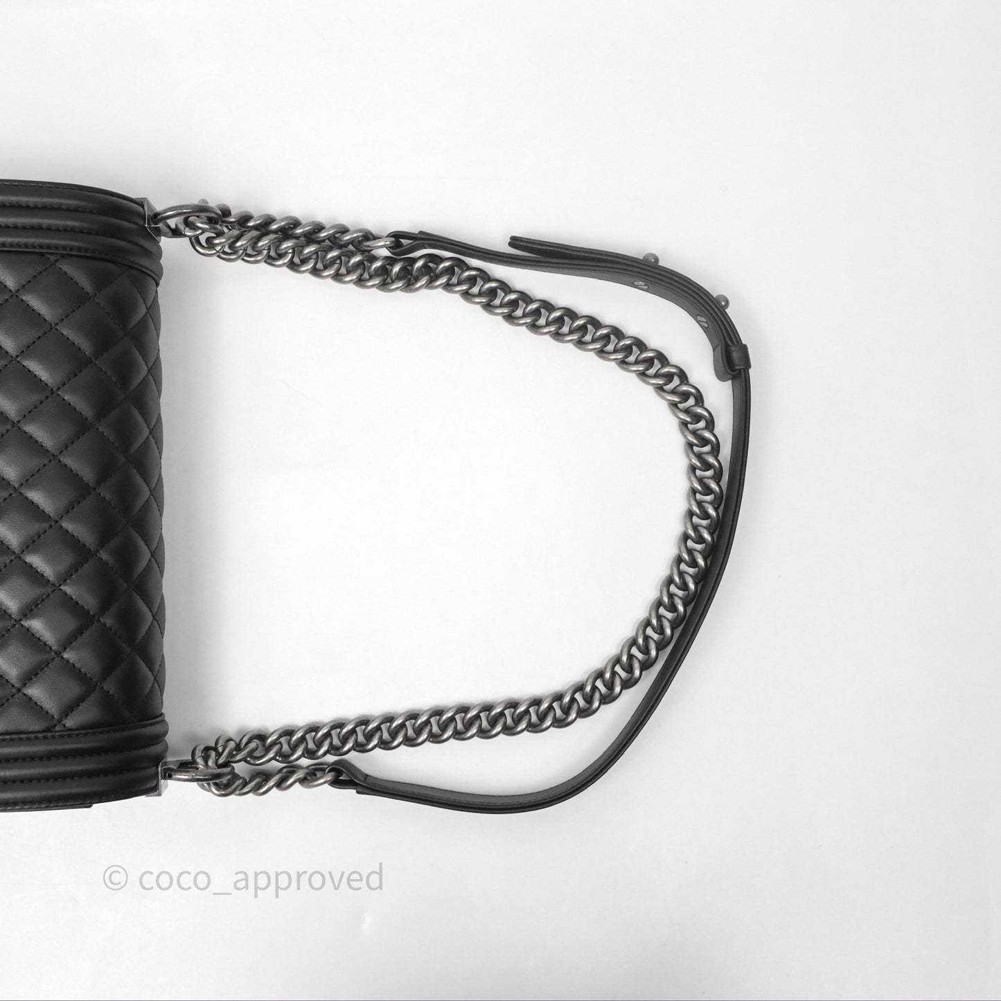 Chanel Quilted Medium Boy Black Lambskin Ruthenium Hardware