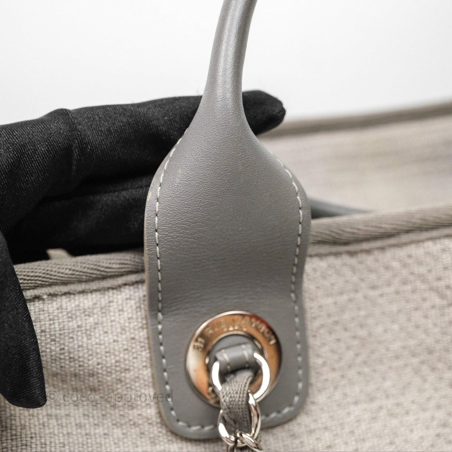 Chanel Deauville Bowling Bag Grey Silver Hardware
