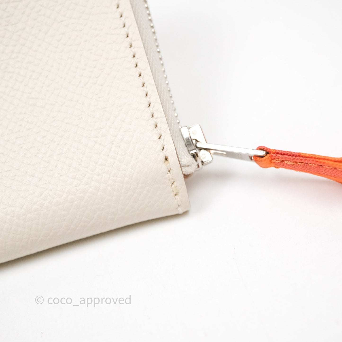 Hermès Silk'In Change Purse Craie