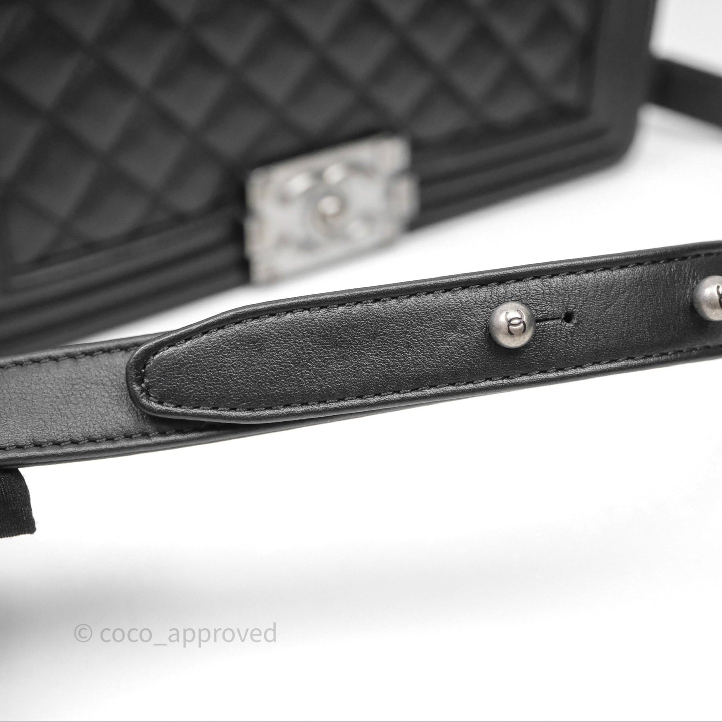 Chanel Quilted Medium Boy Black Lambskin Ruthenium Hardware