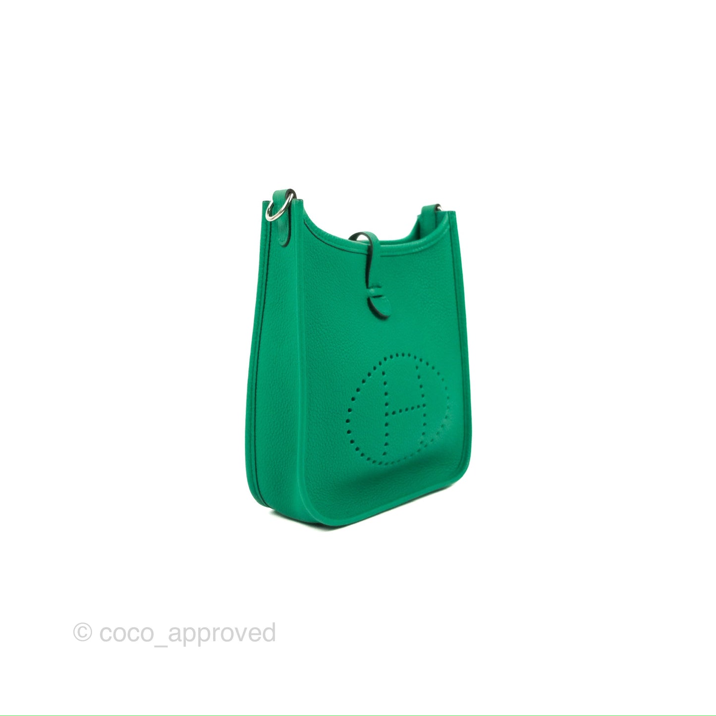Hermès Mini Evelyne 16 Vert Jade Clemence Palladium Hardware