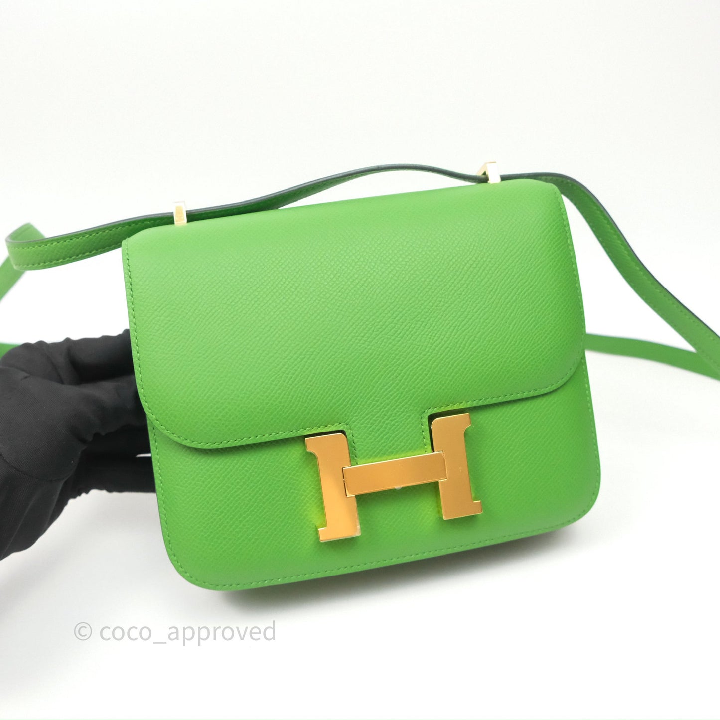 Hermès Constance Mini 18cm Vert Yucca A8 Epsom Gold Hardware