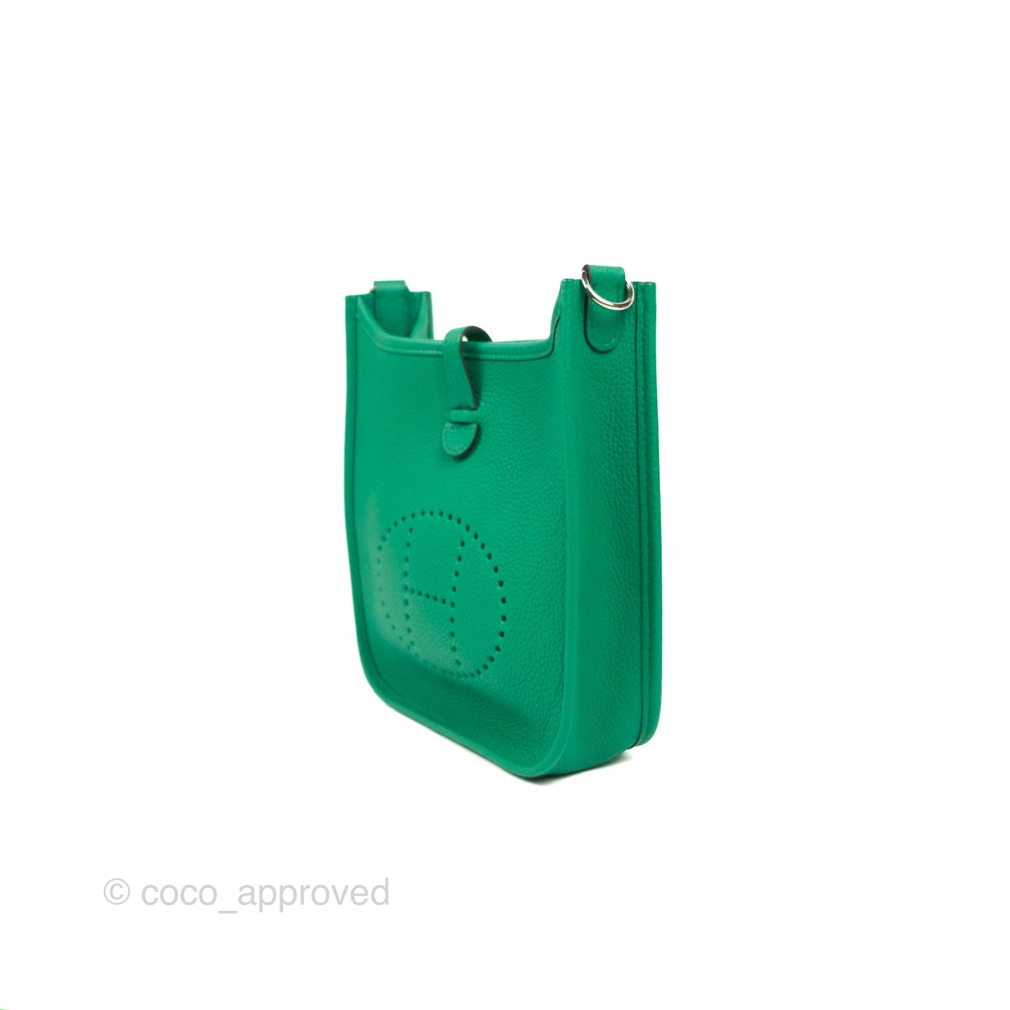 Hermès Mini Evelyne 16 Vert Jade Clemence Palladium Hardware