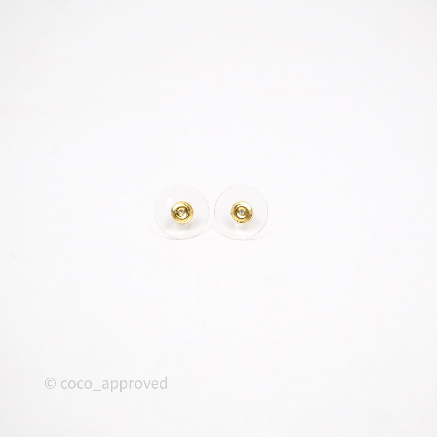 Chanel CC Heart Crystal Drop Earrings Gold Tone 24B