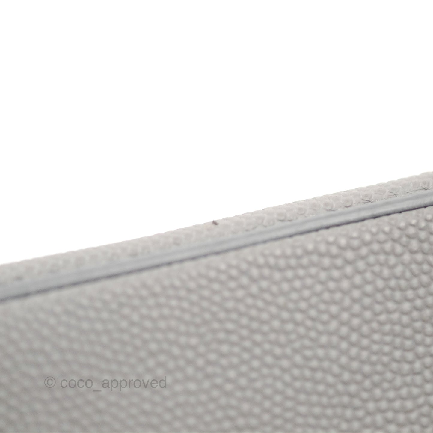 Chanel Quilted Small CC Filigree Vanity Case Grey Caviar Gold Hardware