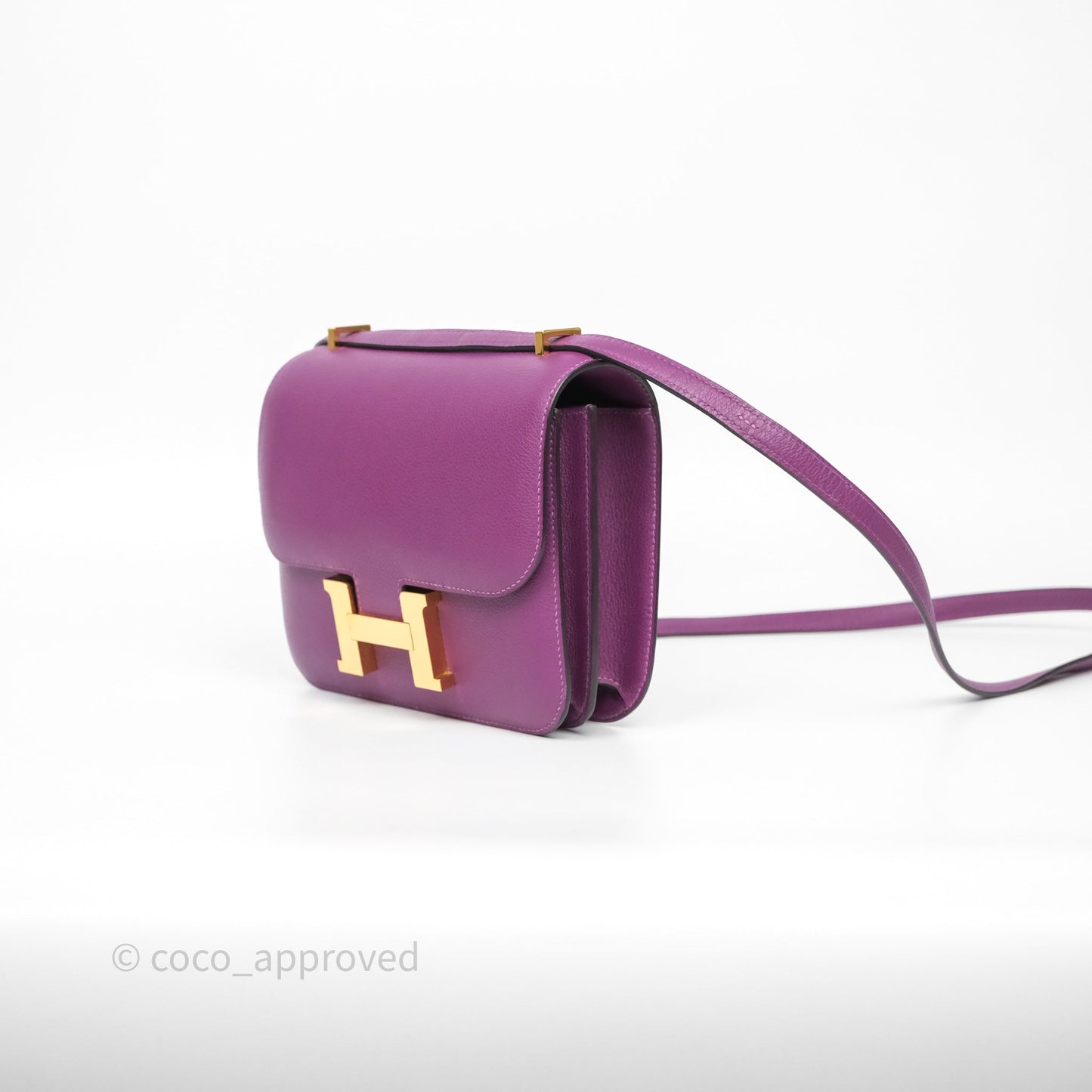 Hermès Constance Mini 18cm Anemone P9 Evercolor Gold Hardware