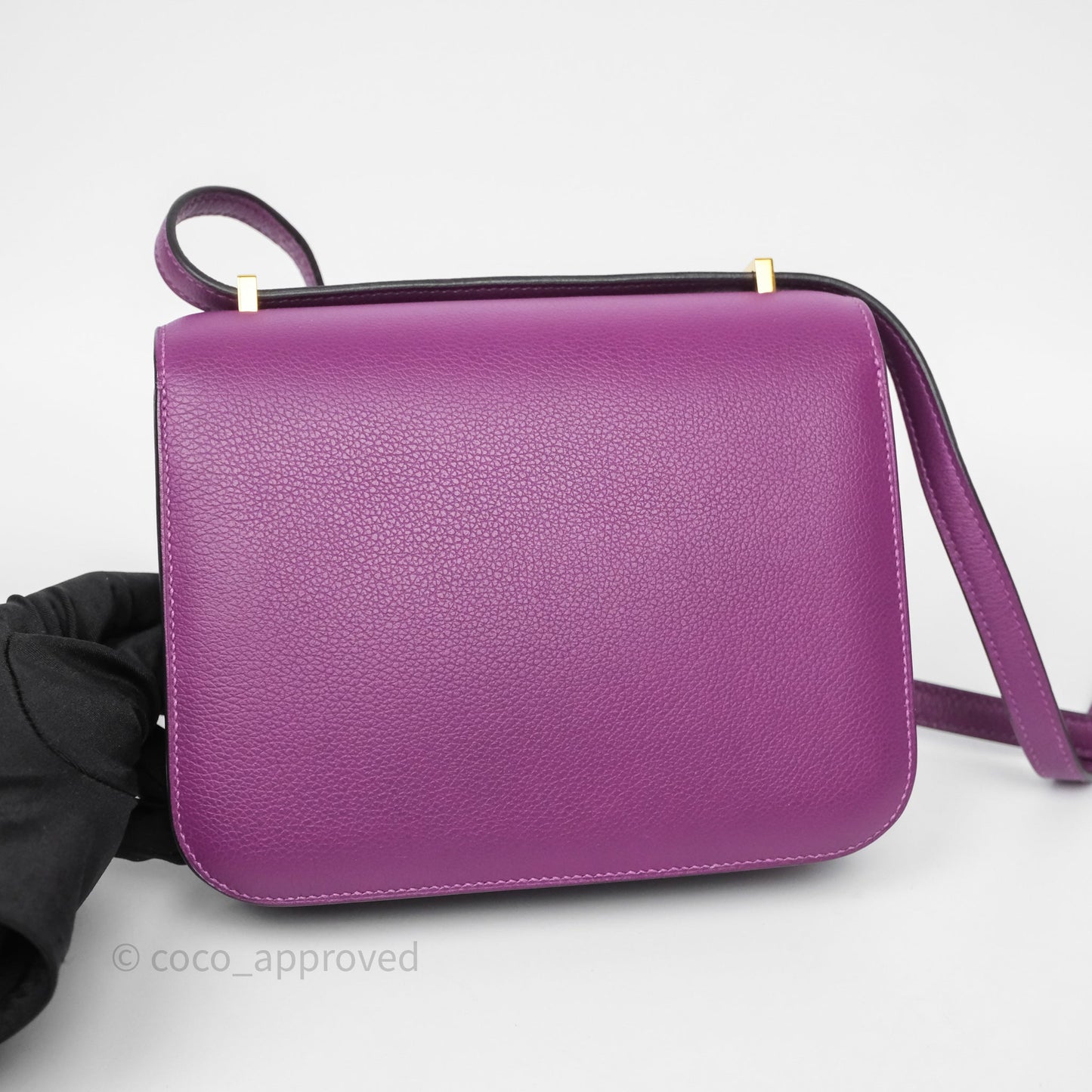 Hermès Constance Mini 18cm Anemone P9 Evercolor Gold Hardware