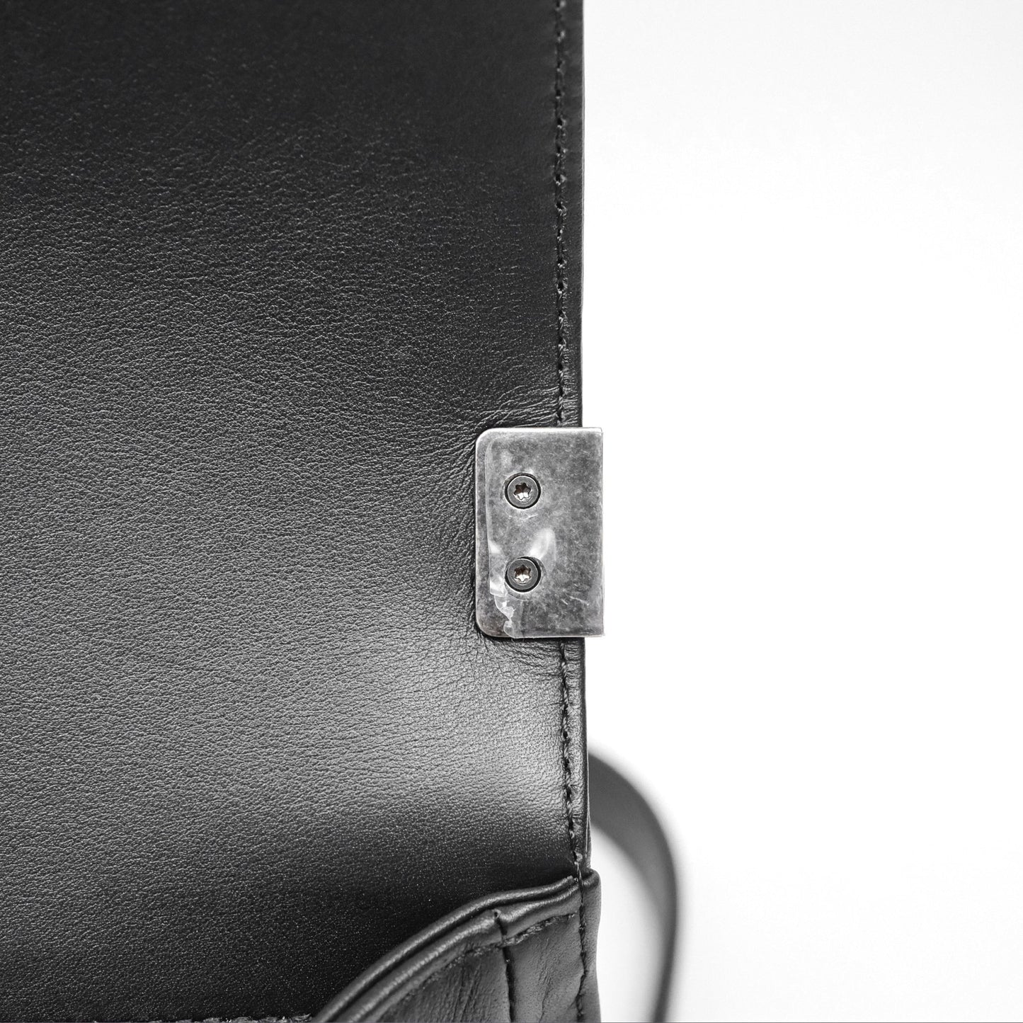 Chanel Quilted Medium Boy Black Lambskin Ruthenium Hardware