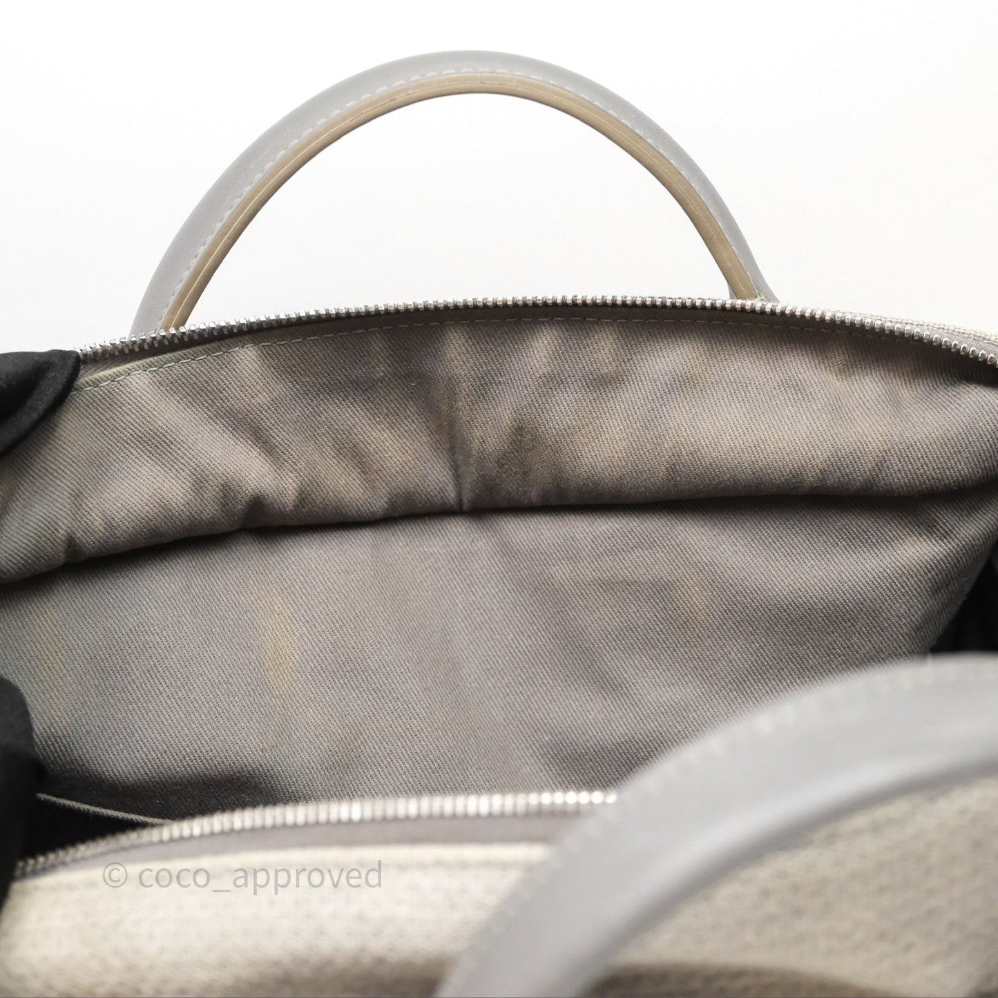 Chanel Deauville Bowling Bag Grey Silver Hardware