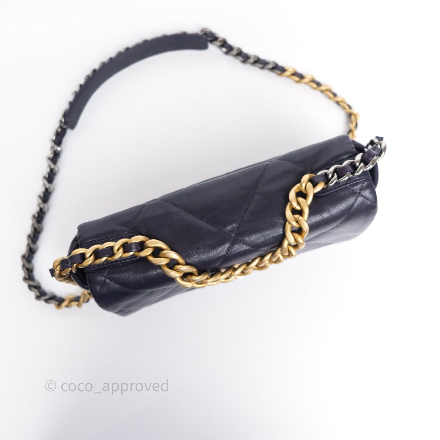 Chanel 19 Small Dark Purple Mixed Hardware