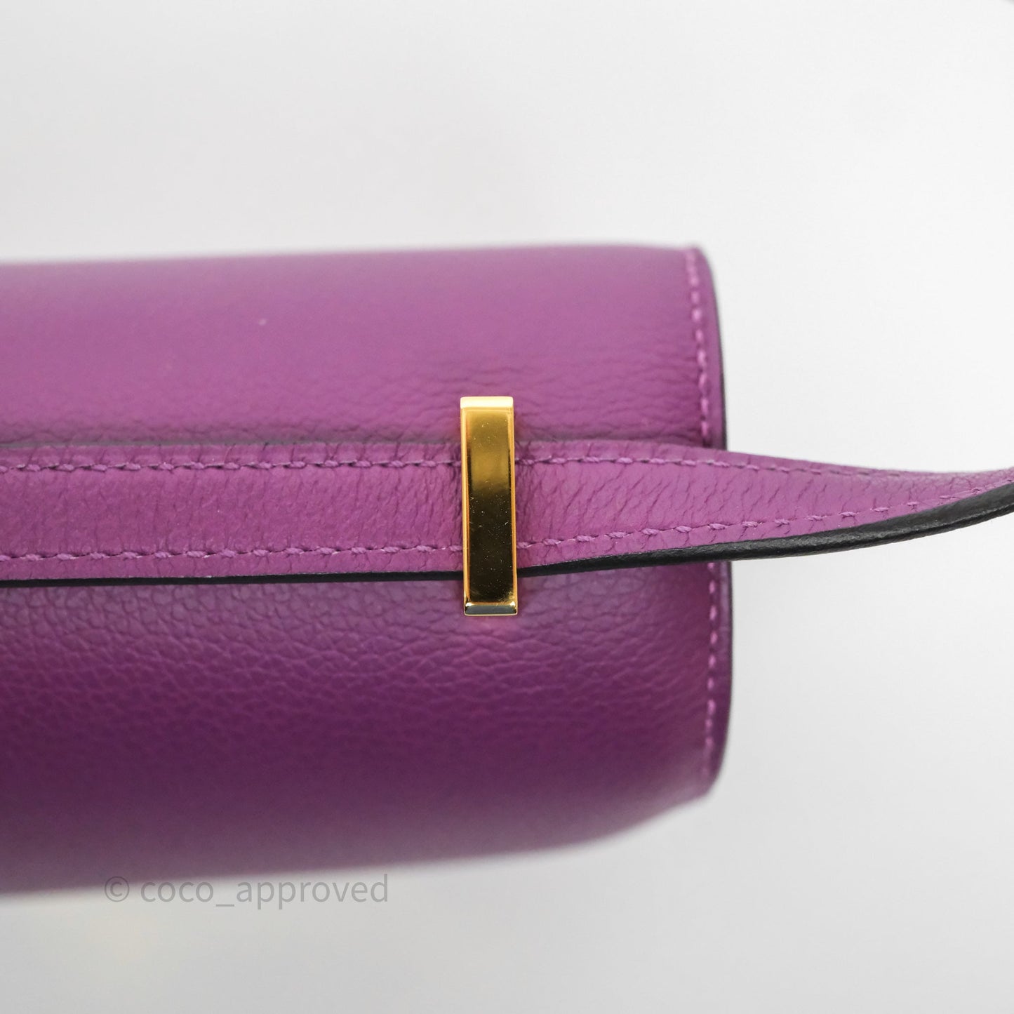 Hermès Constance Mini 18cm Anemone P9 Evercolor Gold Hardware