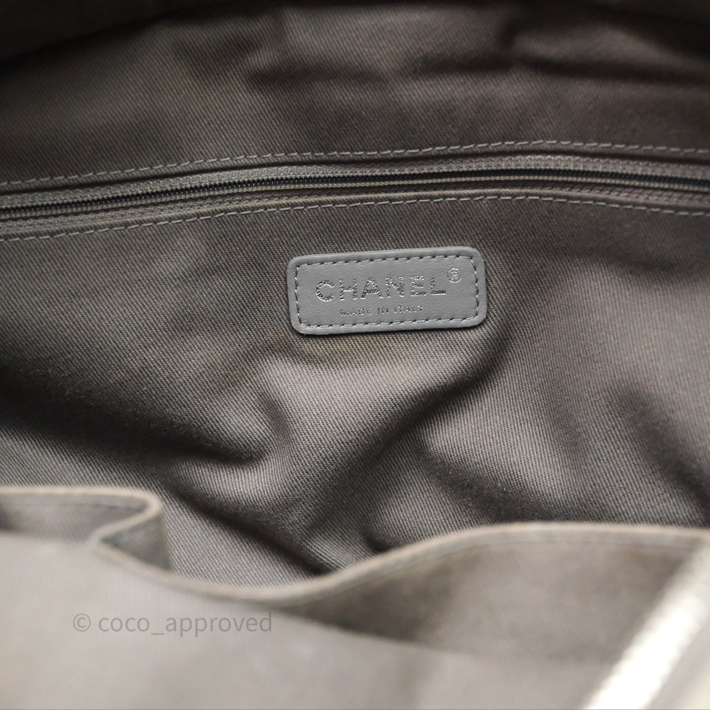 Chanel Deauville Bowling Bag Grey Silver Hardware