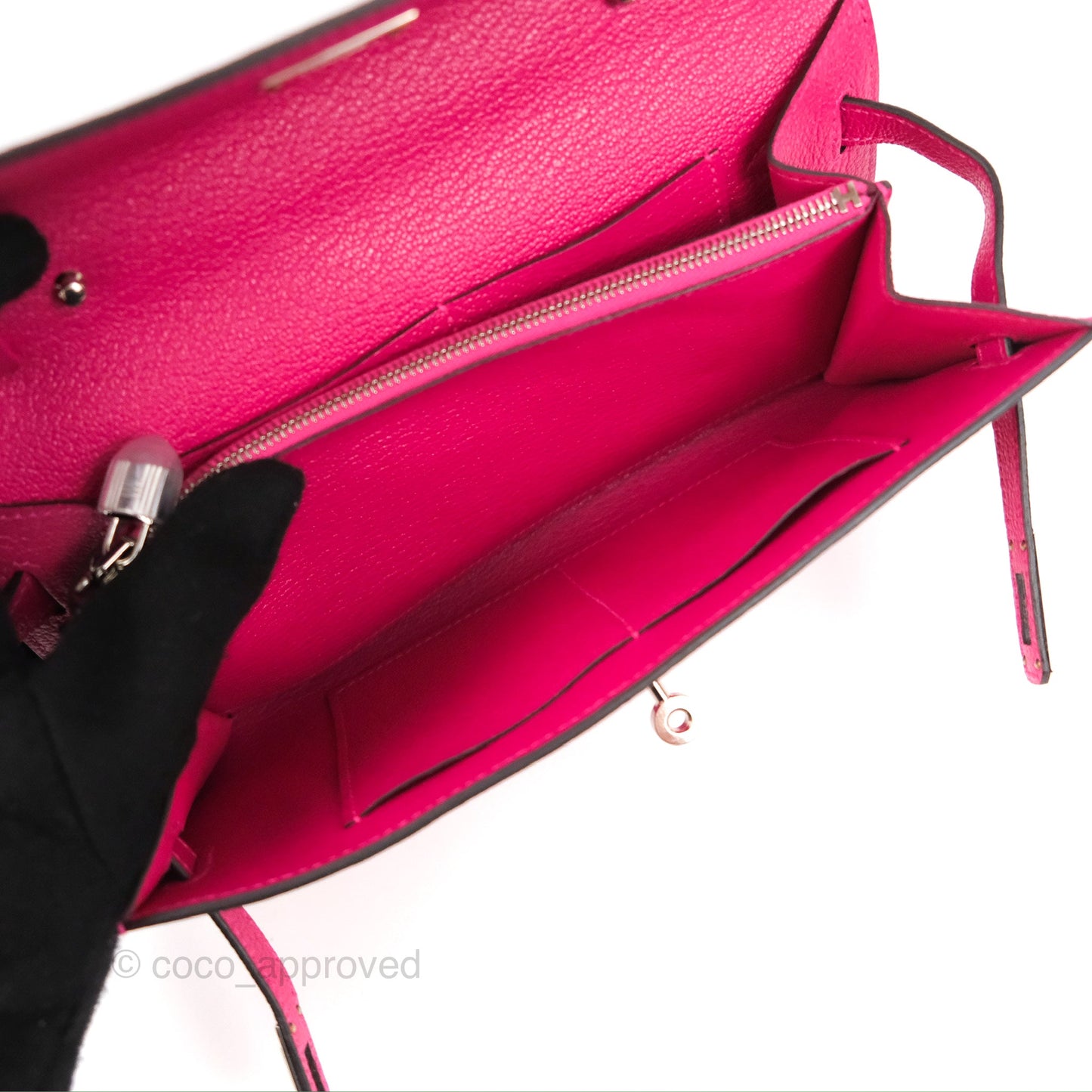 Hermès Kelly To Go Wallet Rose Mexico Chevre Mysore Palladium Hardware