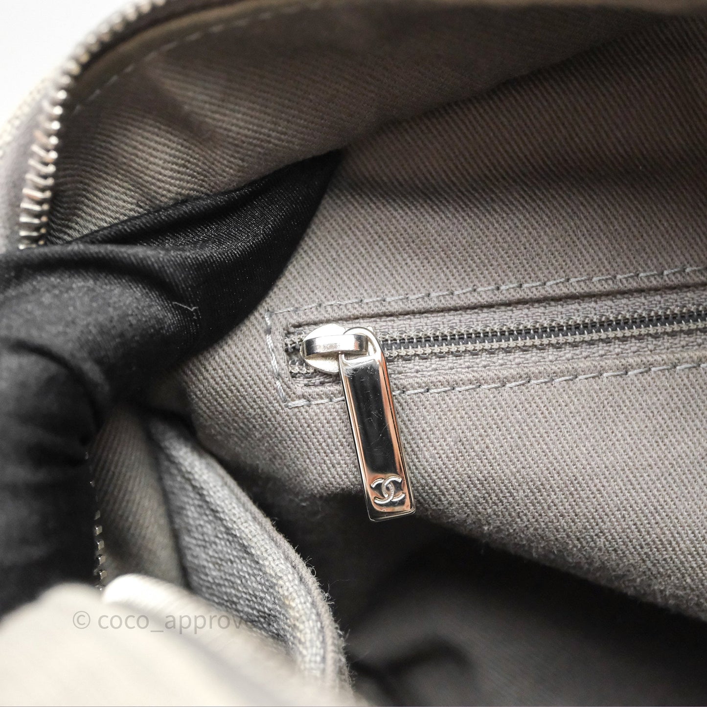 Chanel Deauville Bowling Bag Grey Silver Hardware