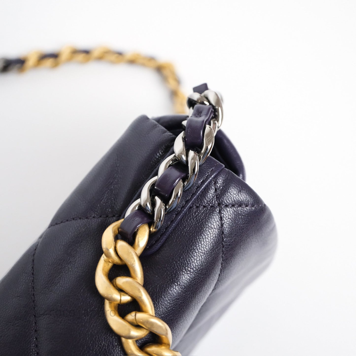 Chanel 19 Small Dark Purple Mixed Hardware