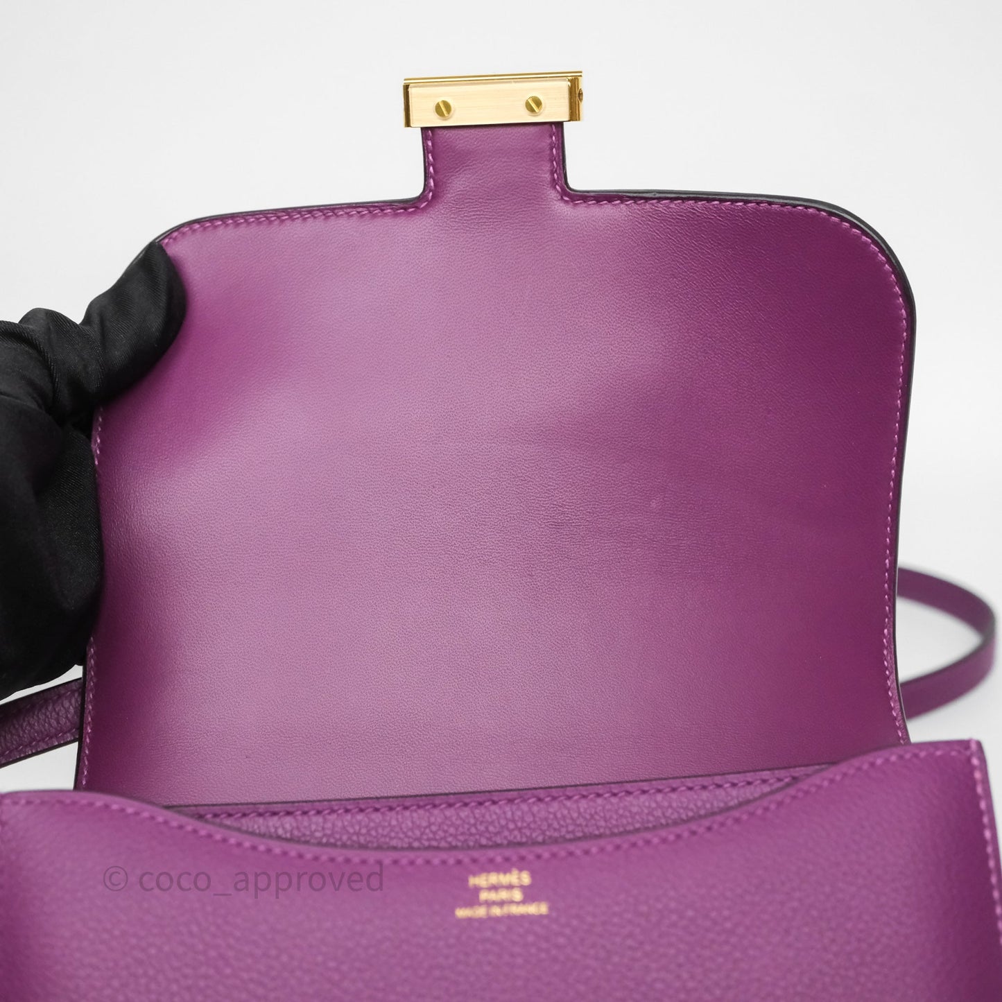 Hermès Constance Mini 18cm Anemone P9 Evercolor Gold Hardware