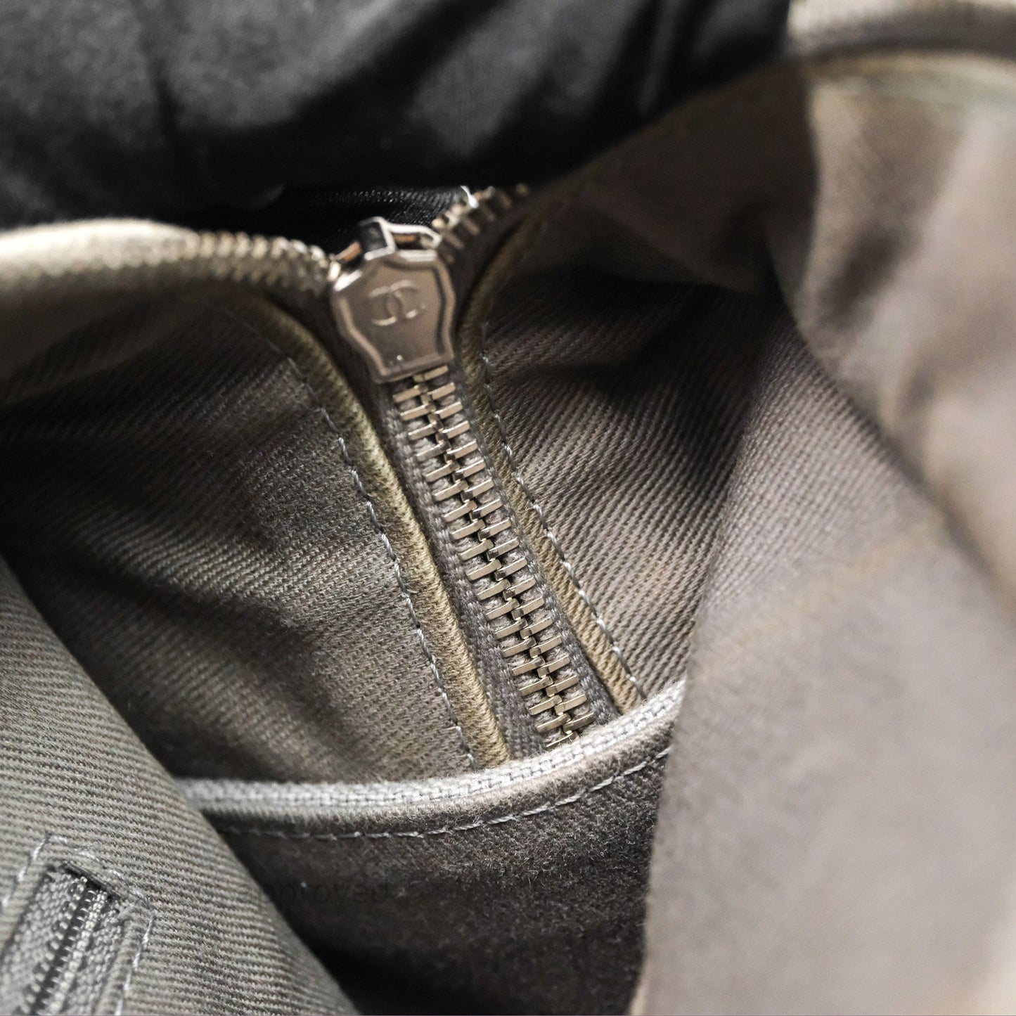 Chanel Deauville Bowling Bag Grey Silver Hardware