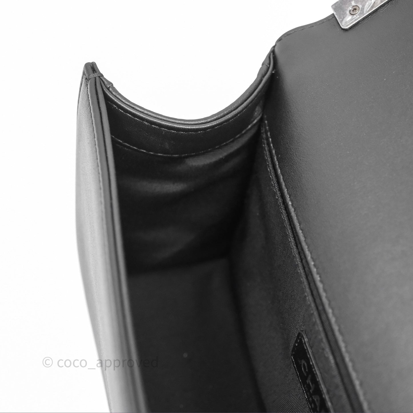 Chanel Quilted Medium Boy Black Lambskin Ruthenium Hardware