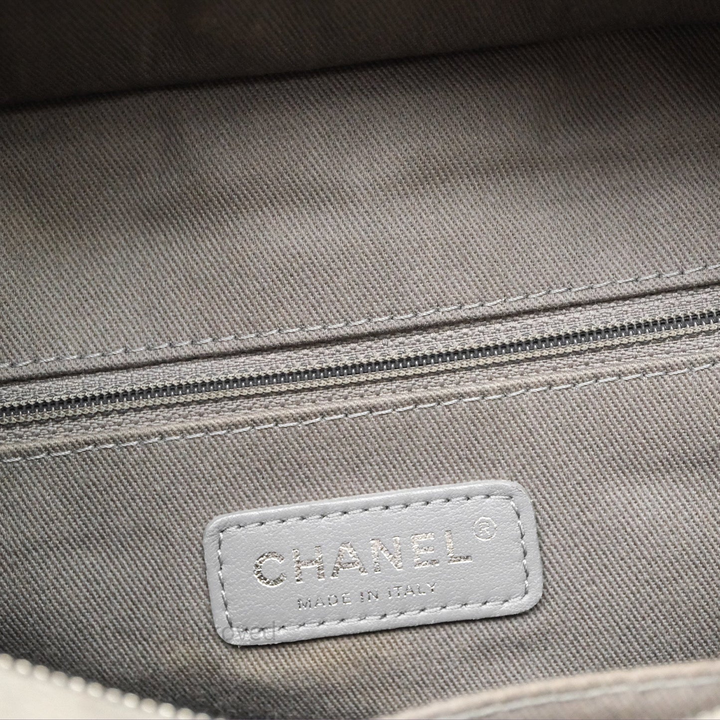 Chanel Deauville Bowling Bag Grey Silver Hardware