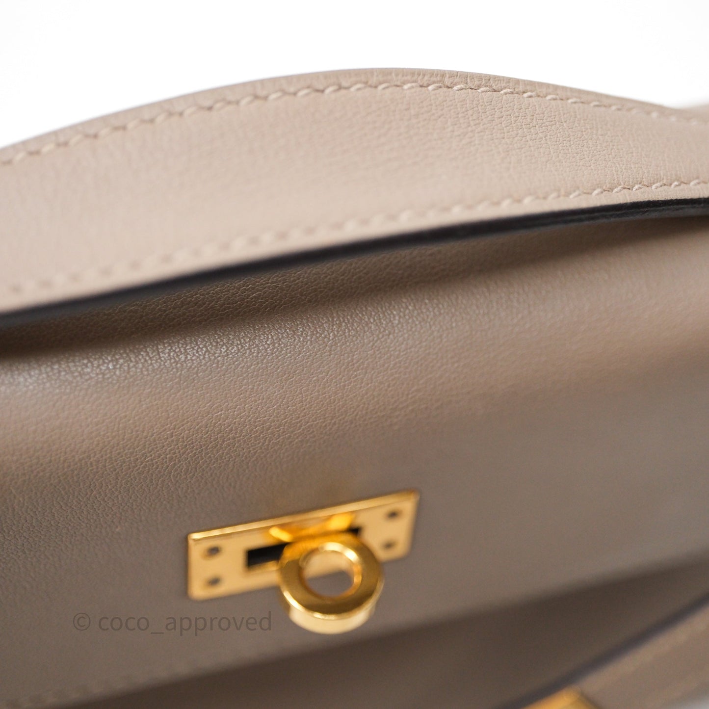 Hermès Kelly Pochette Gris Asphalte M8 Swift Gold Hardware