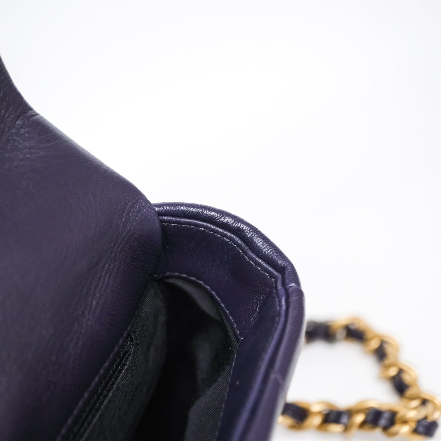 Chanel 19 Small Dark Purple Mixed Hardware
