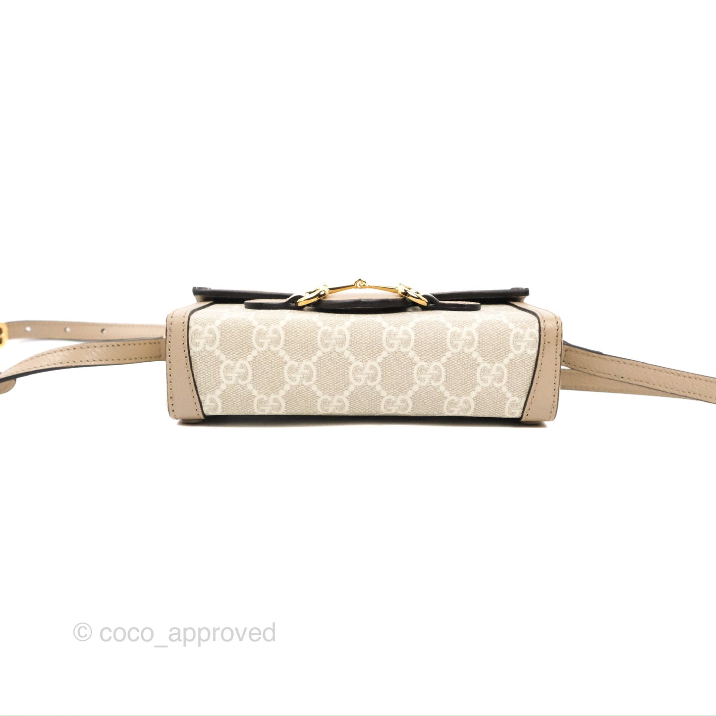 Gucci Horsebit 1955 Mini Bag Beige/White GG Supreme Canvas