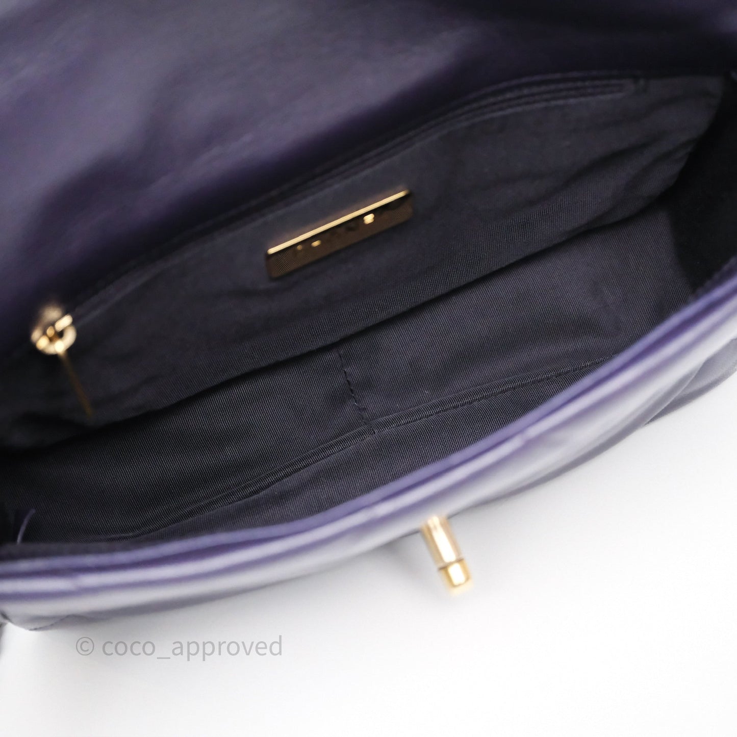 Chanel 19 Small Dark Purple Mixed Hardware