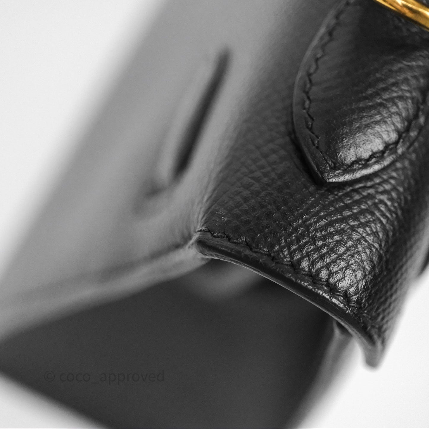 Hermès Kelly 25 Sellier Black Noir 89 Veau Epsom Gold Hardware