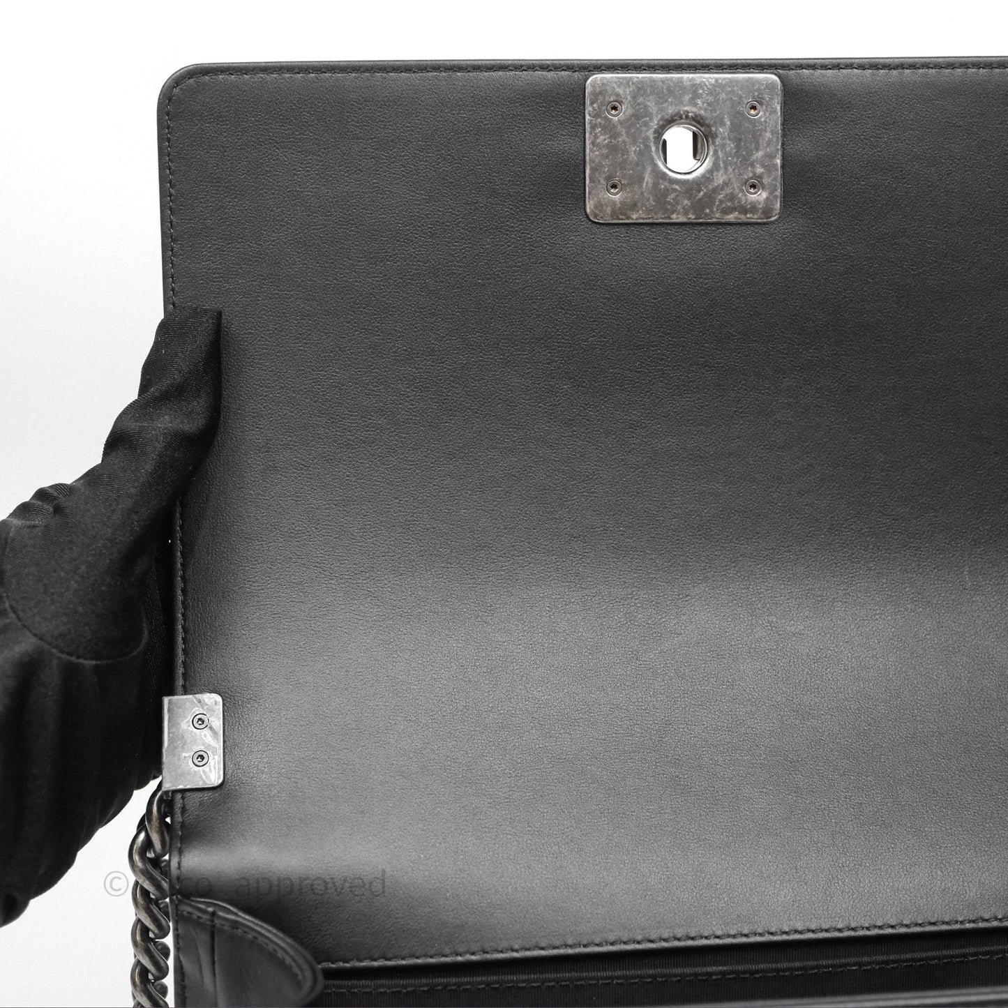 Chanel Quilted Medium Boy Black Lambskin Ruthenium Hardware