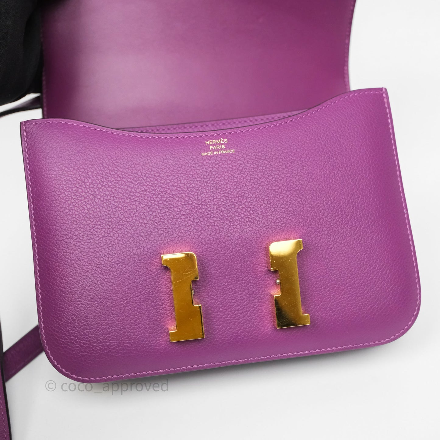 Hermès Constance Mini 18cm Anemone P9 Evercolor Gold Hardware