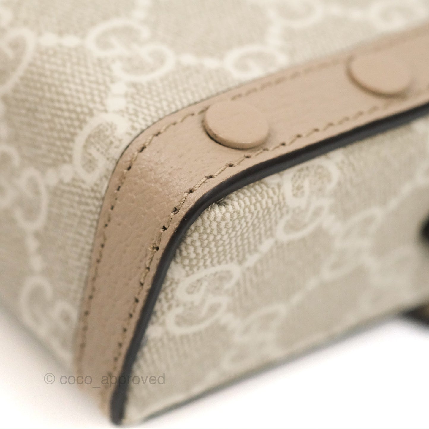 Gucci Horsebit 1955 Mini Bag Beige/White GG Supreme Canvas