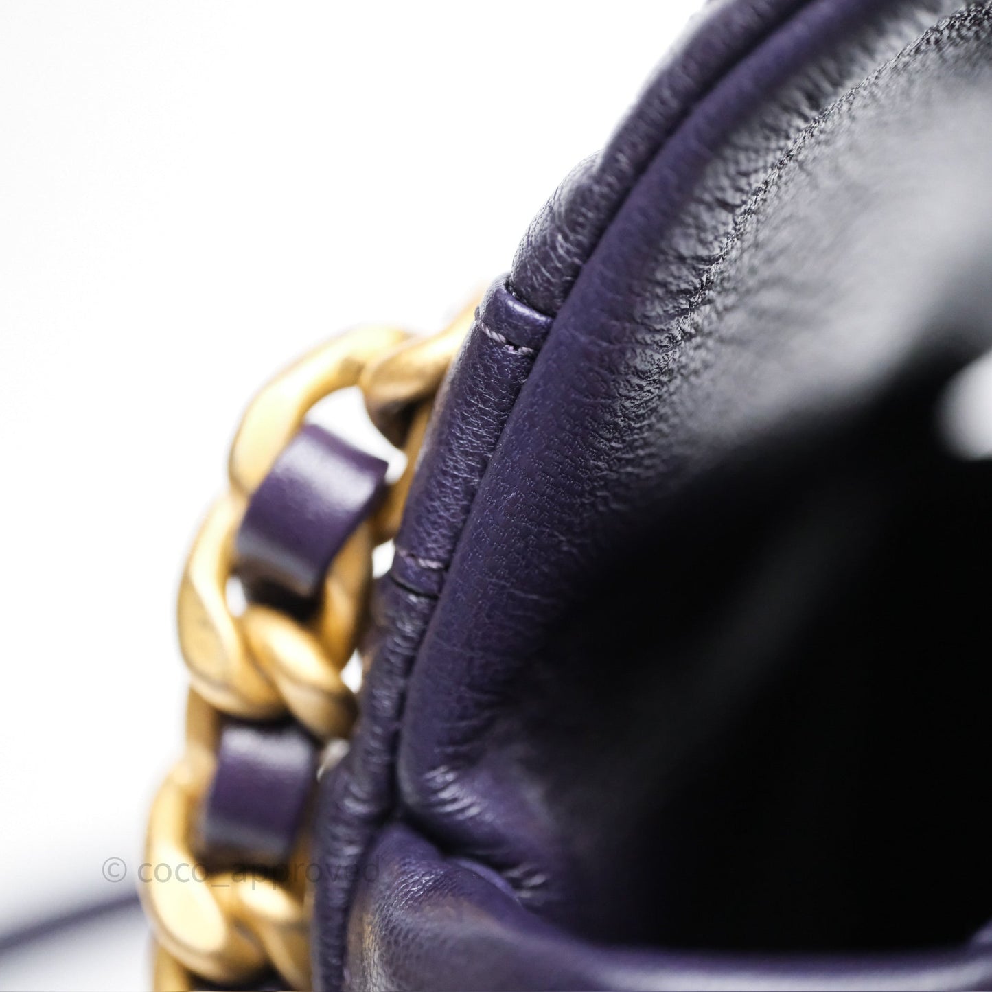 Chanel 19 Small Dark Purple Mixed Hardware