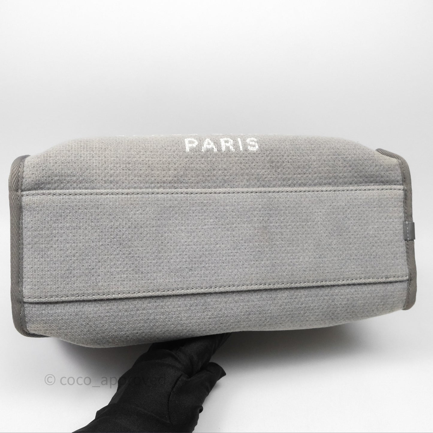 Chanel Deauville Bowling Bag Grey Silver Hardware