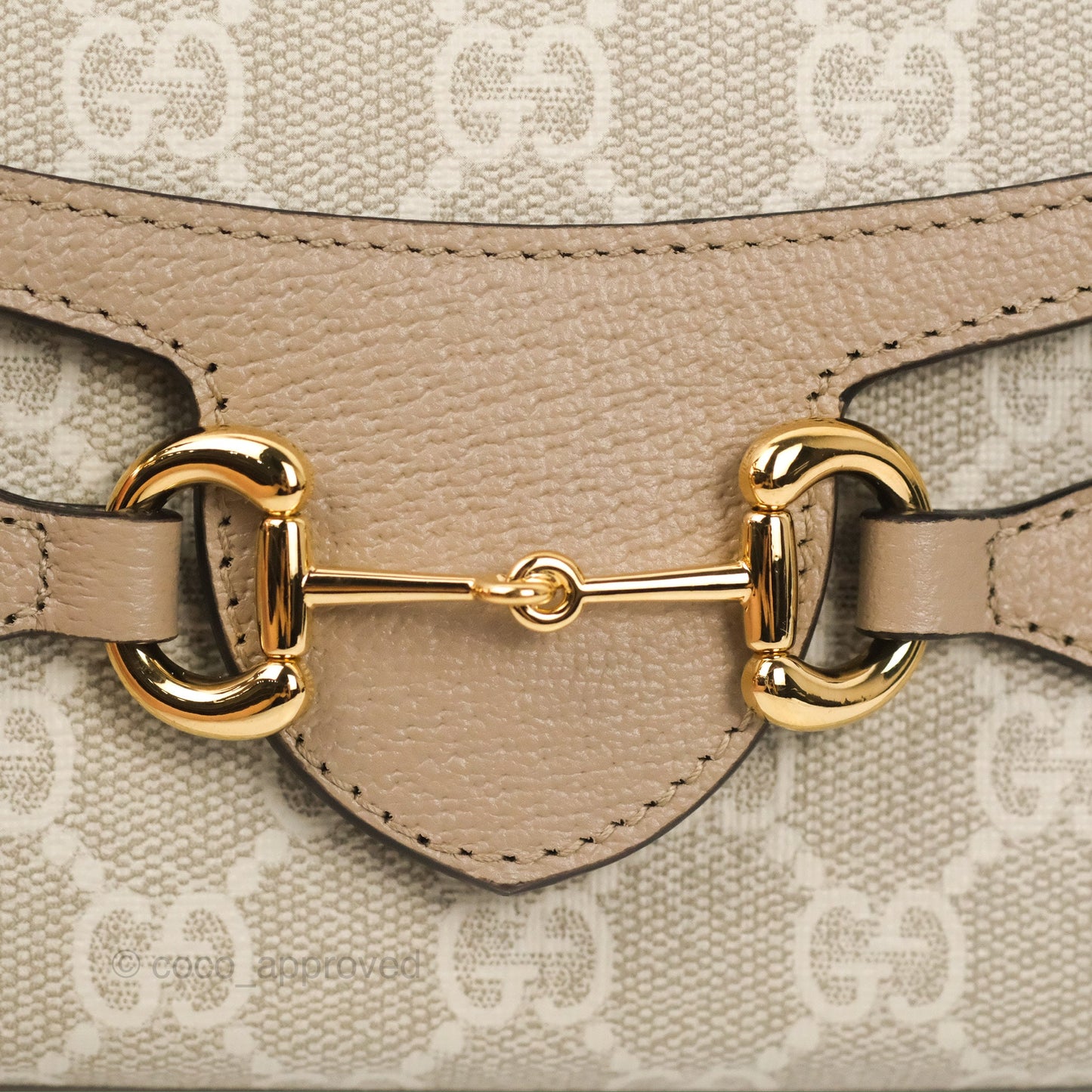 Gucci Horsebit 1955 Mini Bag Beige/White GG Supreme Canvas