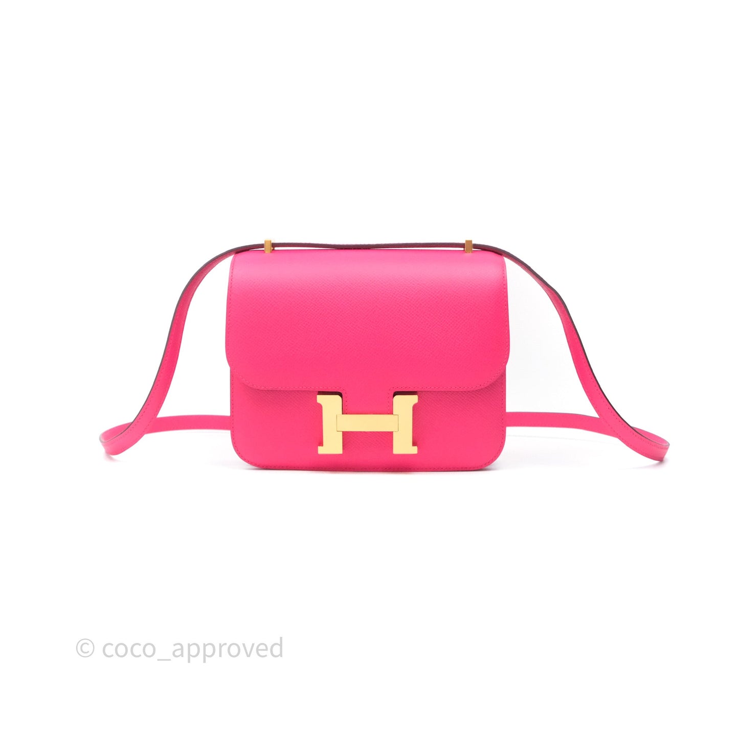 Hermès Constance Mini 18cm Rose Extreme I6 Epsom Gold Hardware