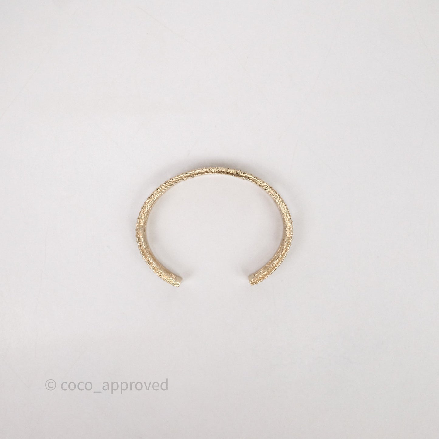 Chanel CC Logo Crystals Bracelet Gold Tone 24K