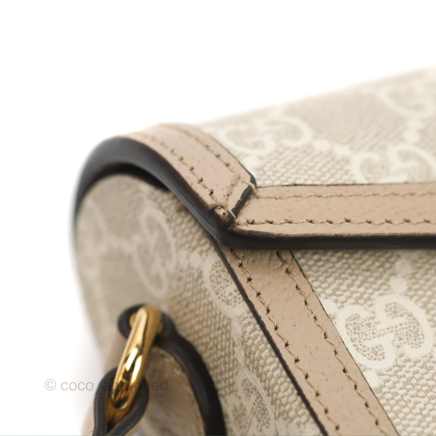 Gucci Horsebit 1955 Mini Bag Beige/White GG Supreme Canvas
