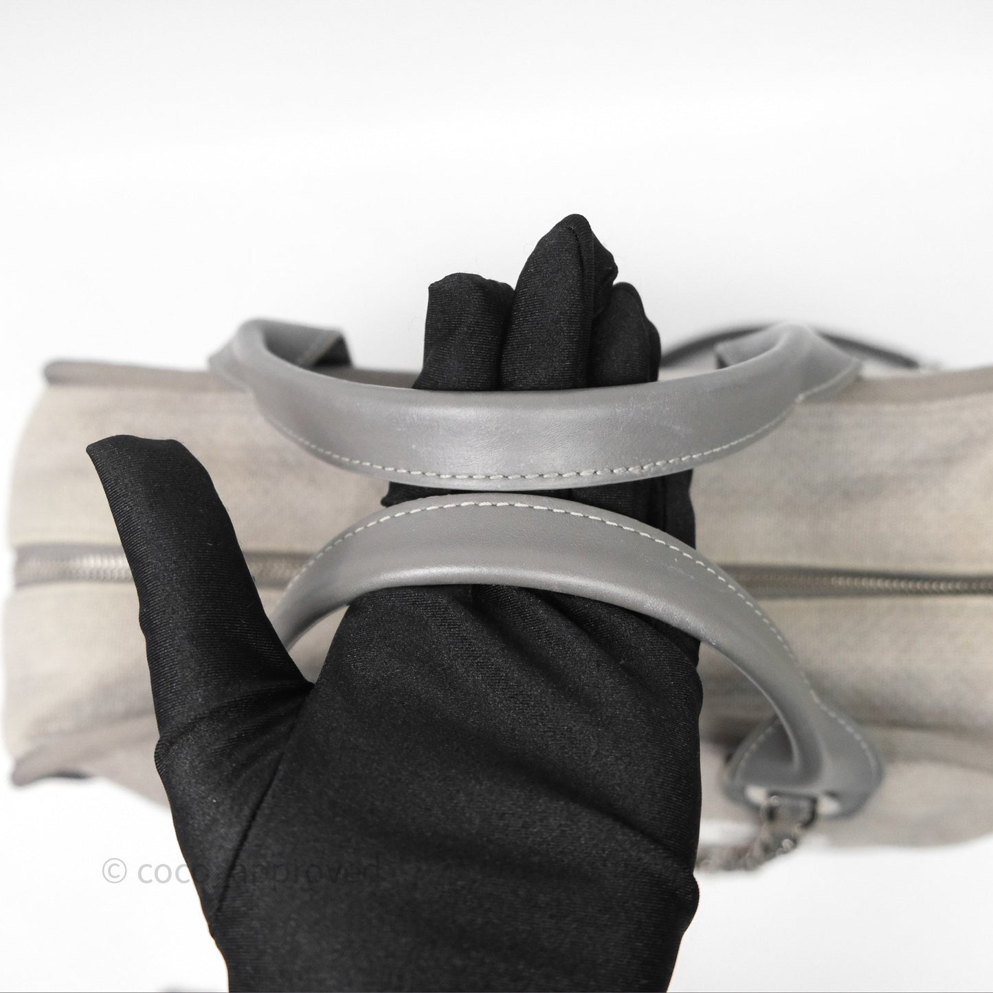 Chanel Deauville Bowling Bag Grey Silver Hardware