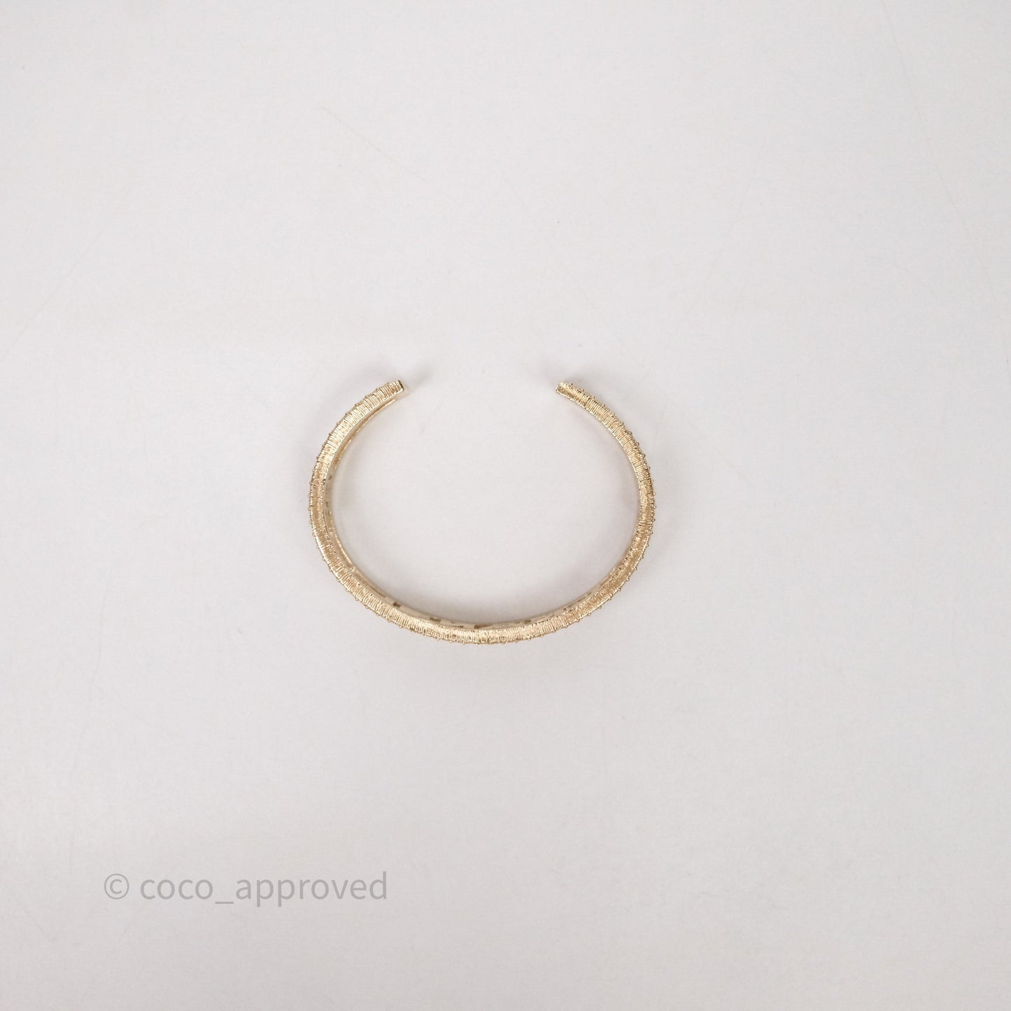 Chanel CC Logo Crystals Bracelet Gold Tone 24K
