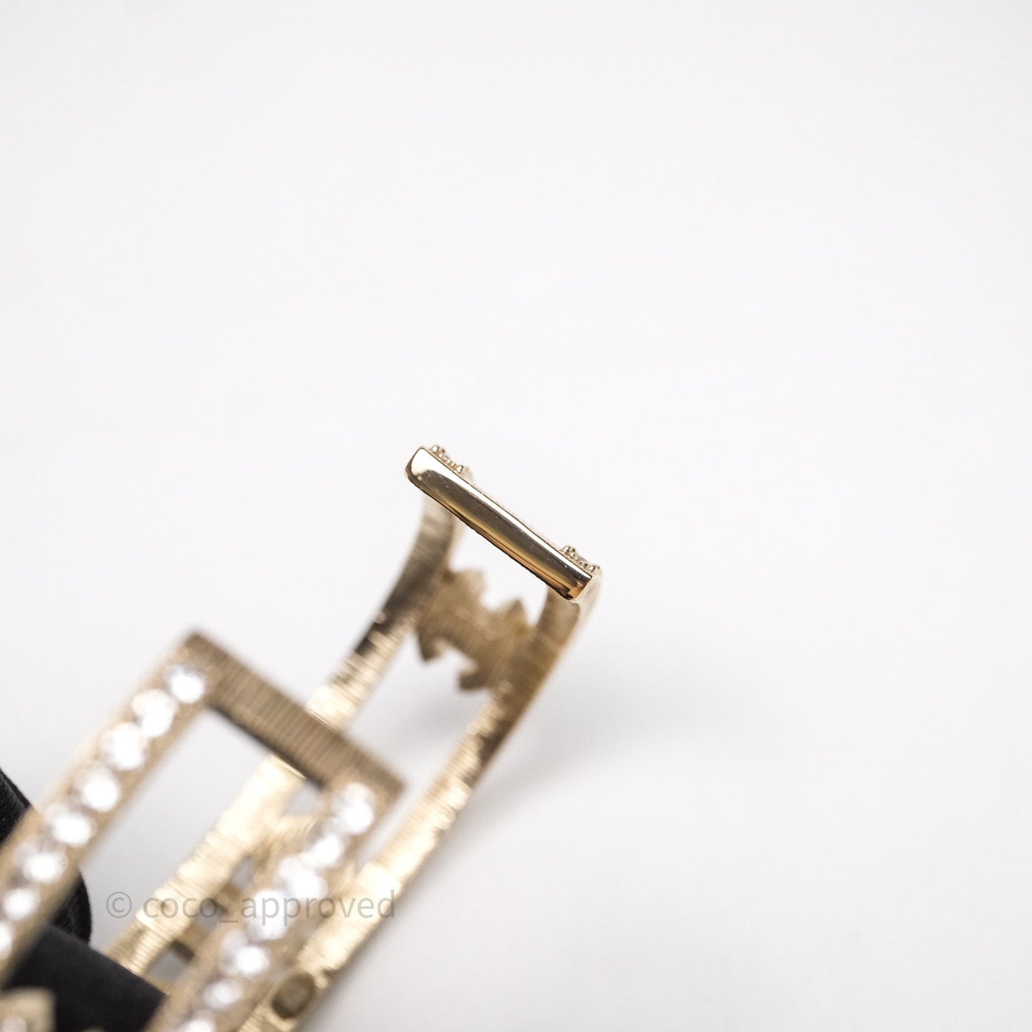 Chanel CC Logo Crystals Bracelet Gold Tone 24K