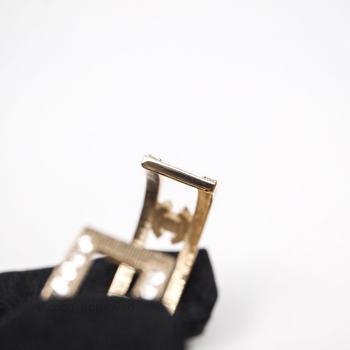 Chanel CC Logo Crystals Bracelet Gold Tone 24K