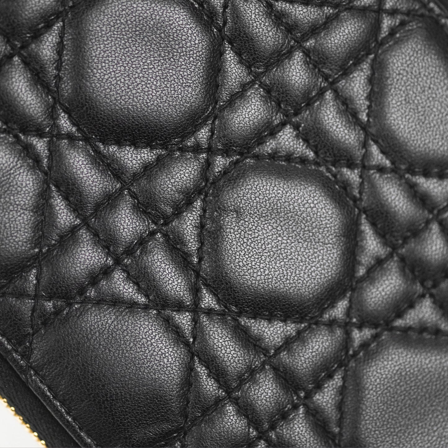 Christian Dior Lady Dior Phone Holder Black Cannage Lambskin